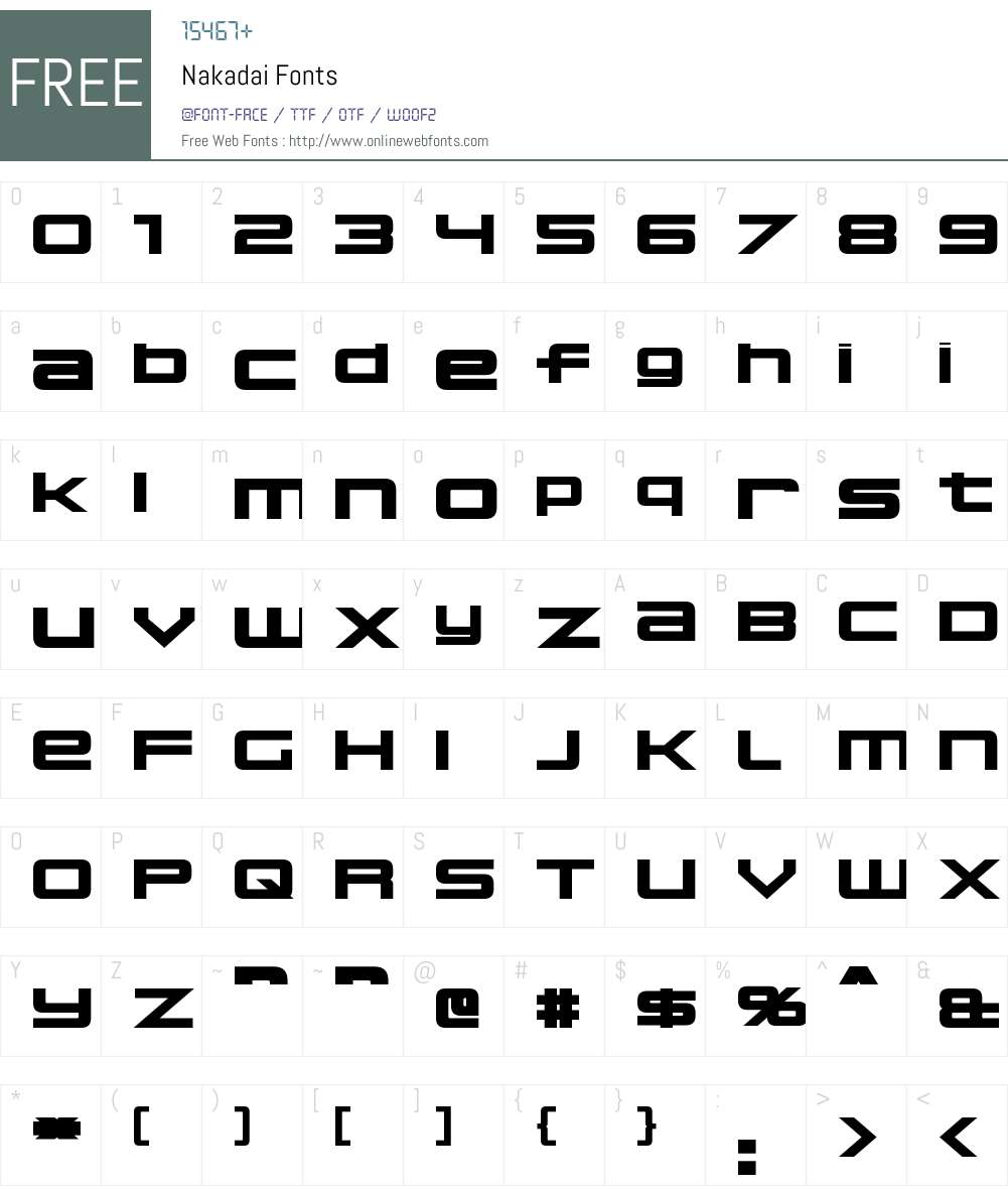 Nakadai Font Screenshots