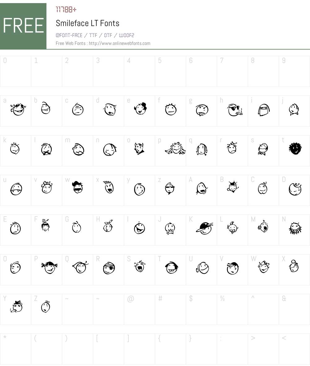 Smileface LT Font Screenshots