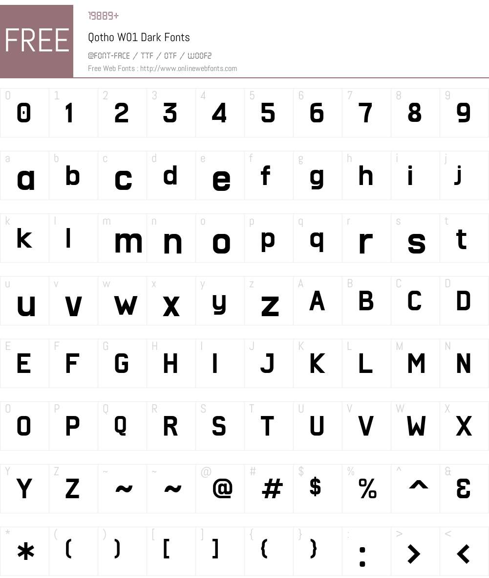 QothoW01-Dark Font Screenshots