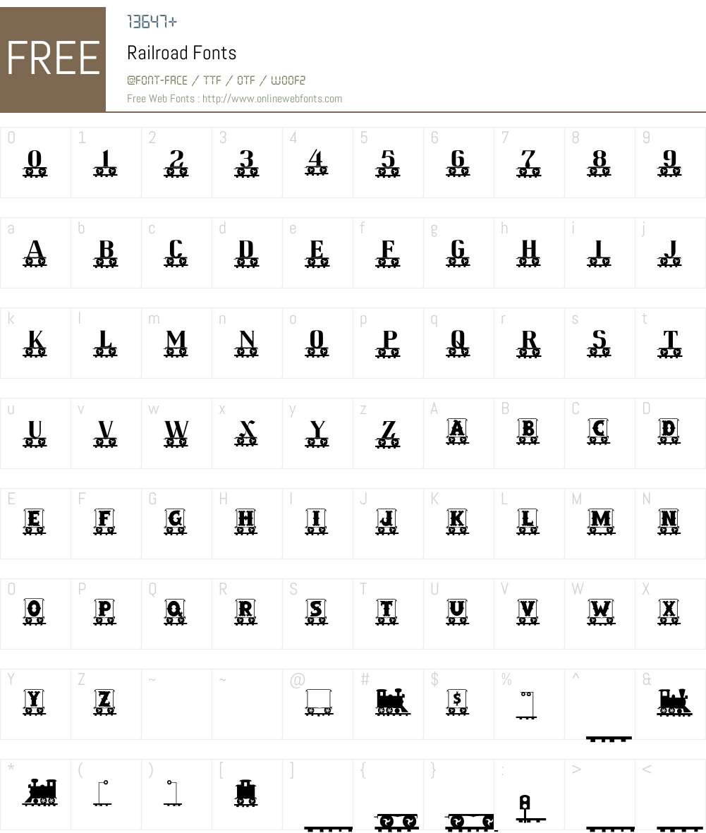Railroad Font Screenshots