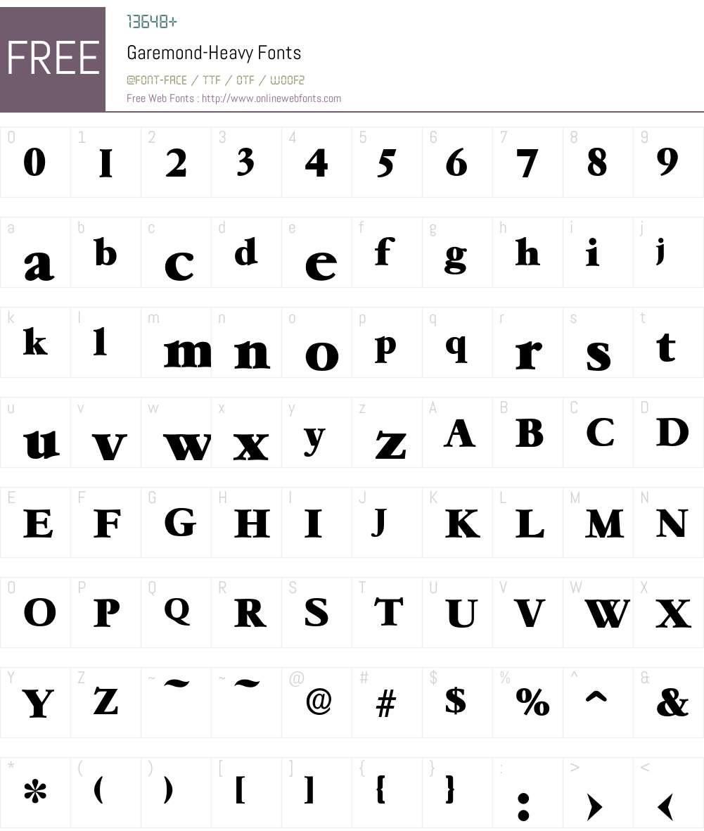 Garemond-Heavy Font Screenshots