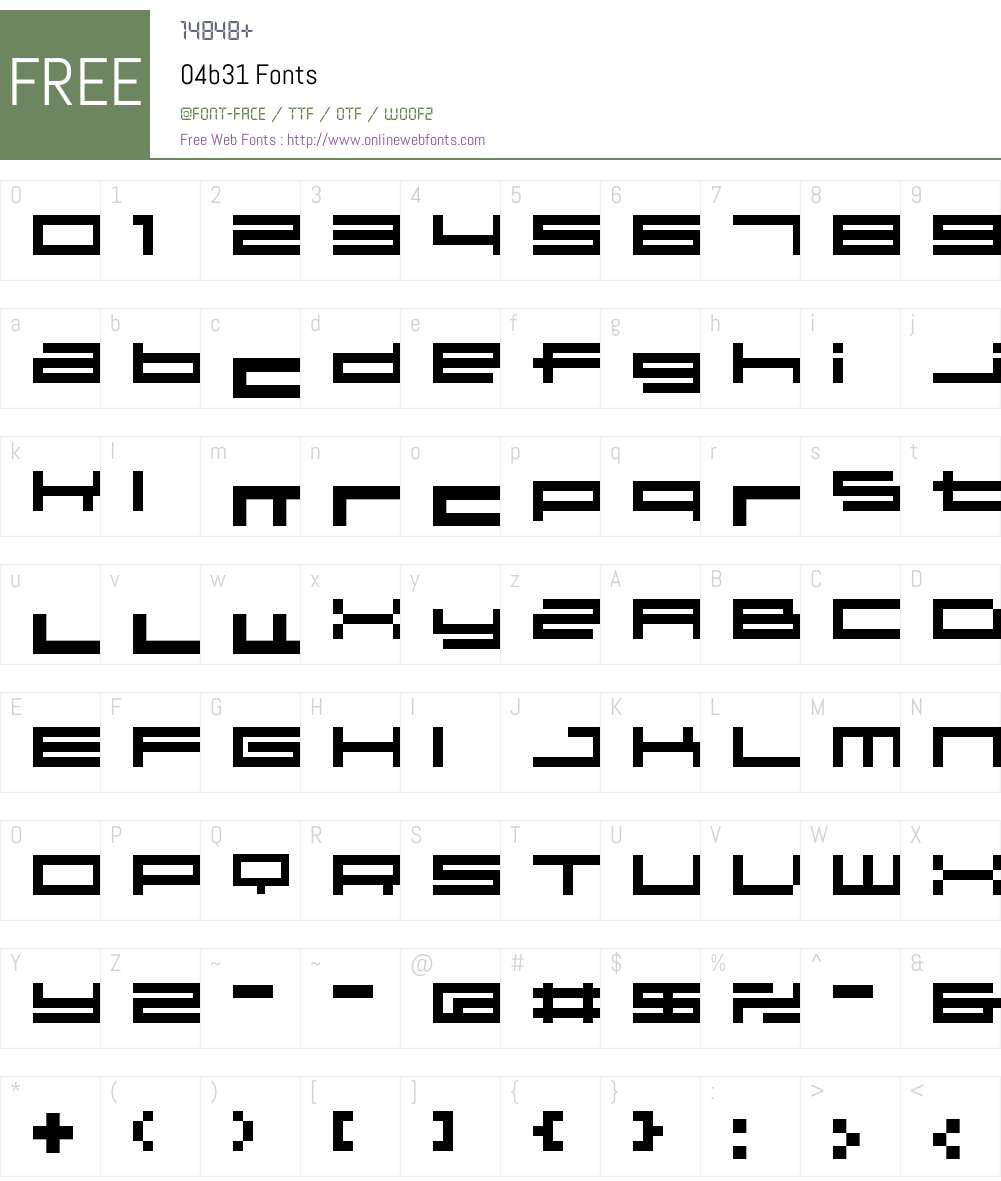 04b31 Font Screenshots