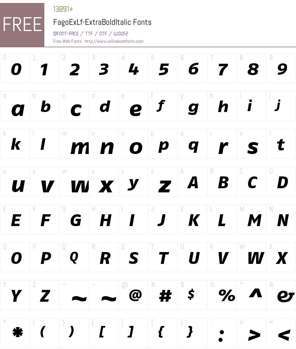 FagoExLf Font Screenshots