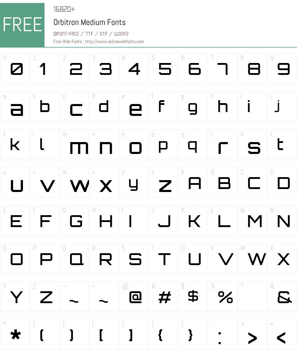 Orbitron Font Screenshots