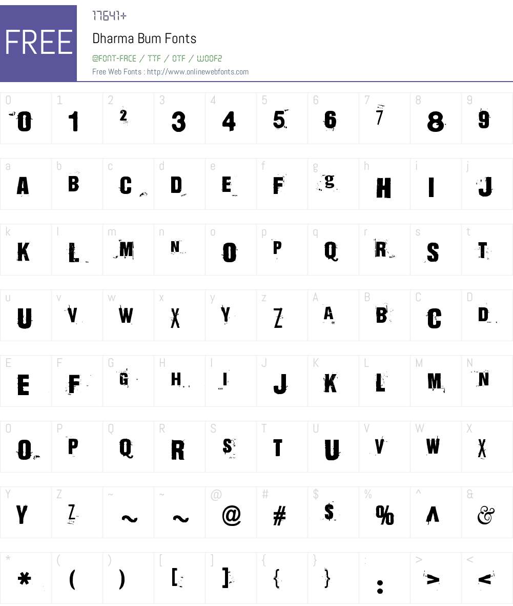 Dharma Bum Font Screenshots