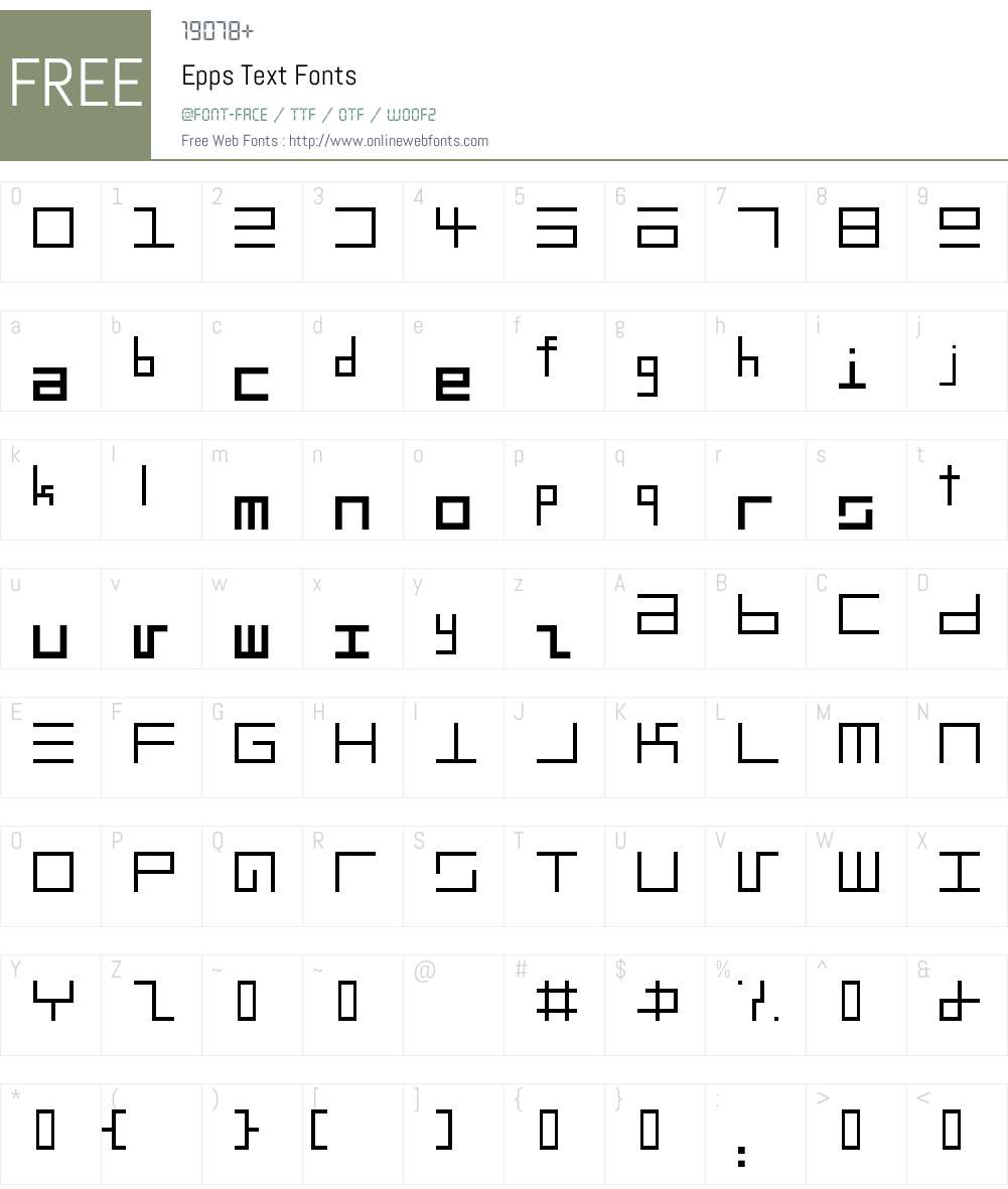 Epps Text Font Screenshots