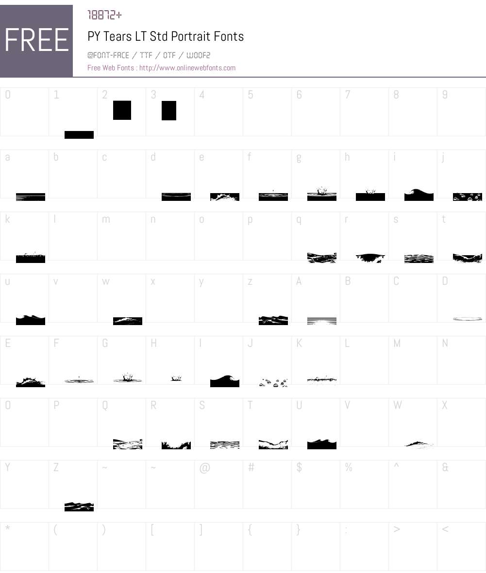 PY Tears LT Std Font Screenshots