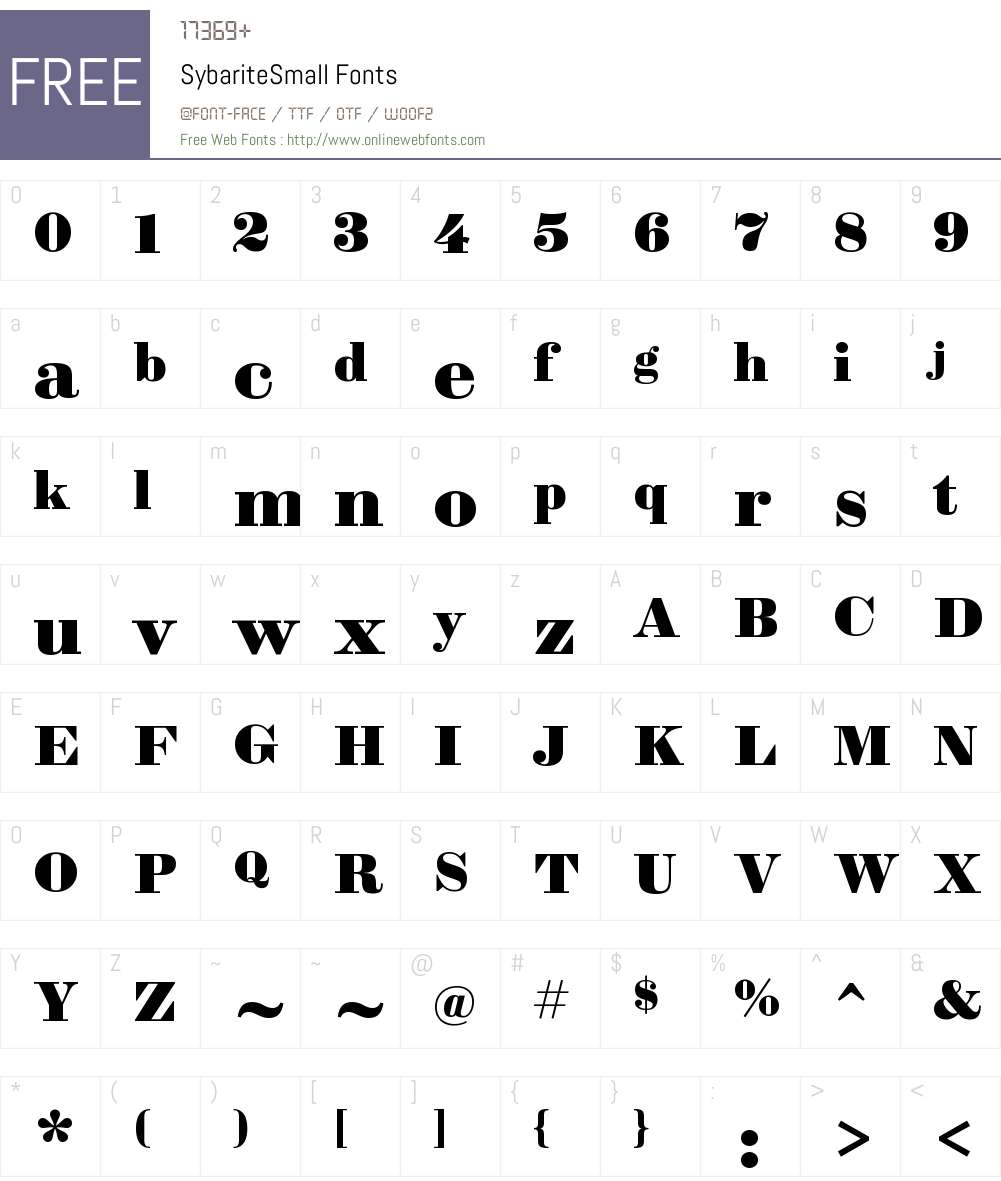 Sybarite Small Font Screenshots