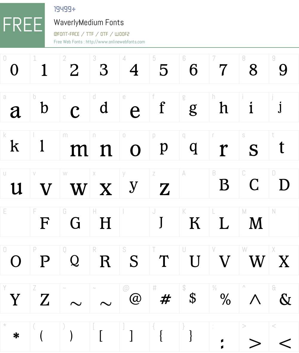 WaverlyMedium Font Screenshots