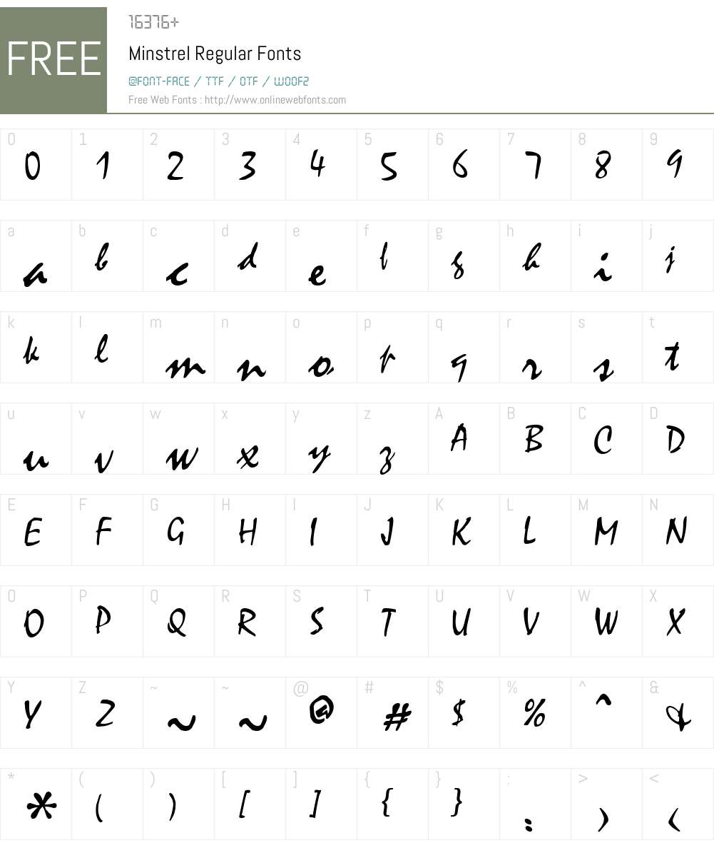 Minstrel Font Screenshots