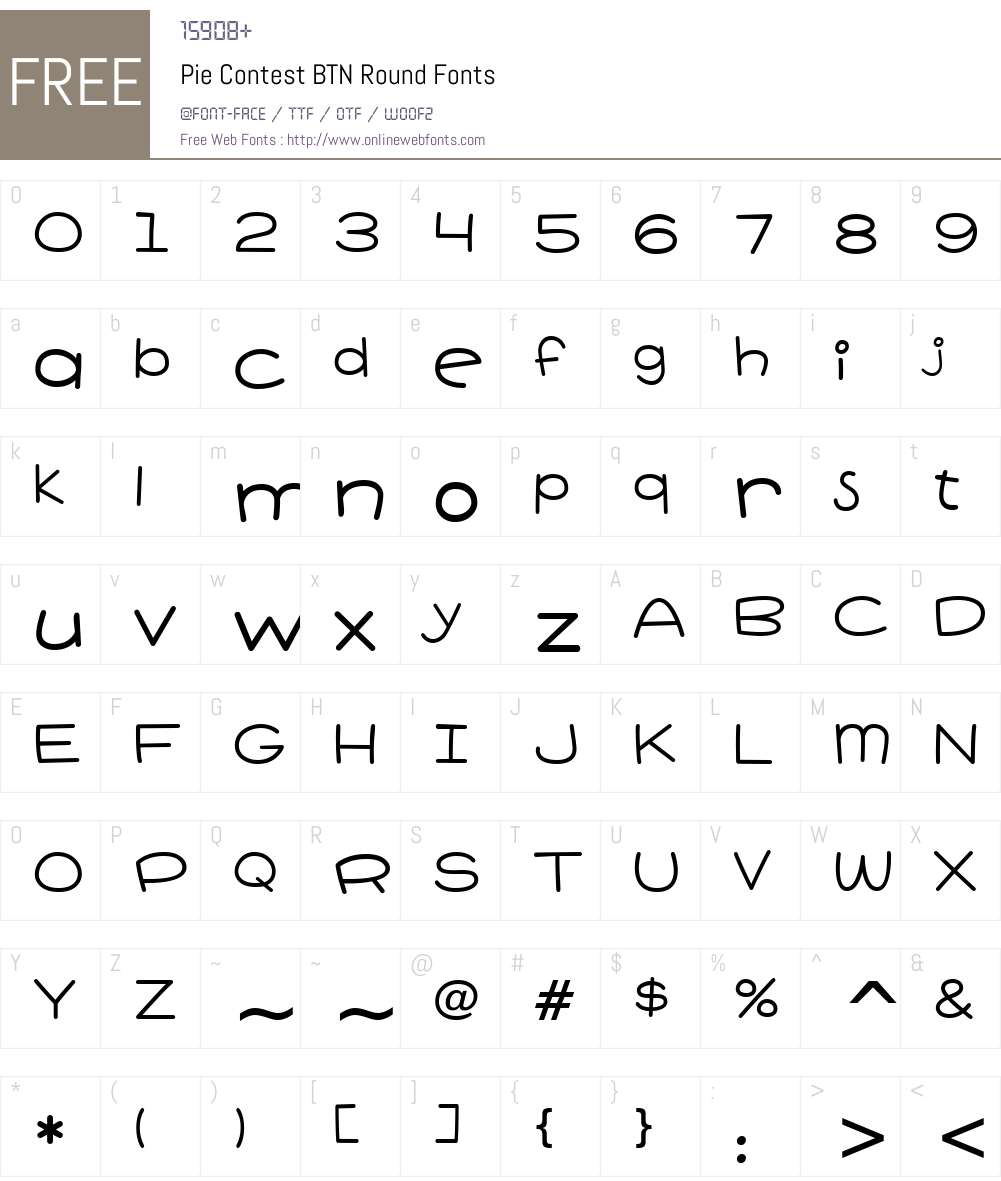 Pie Contest BTN Round Font Screenshots