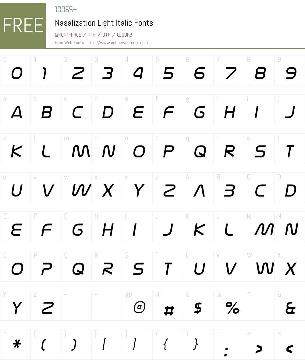 Nasalization Light Font Screenshots