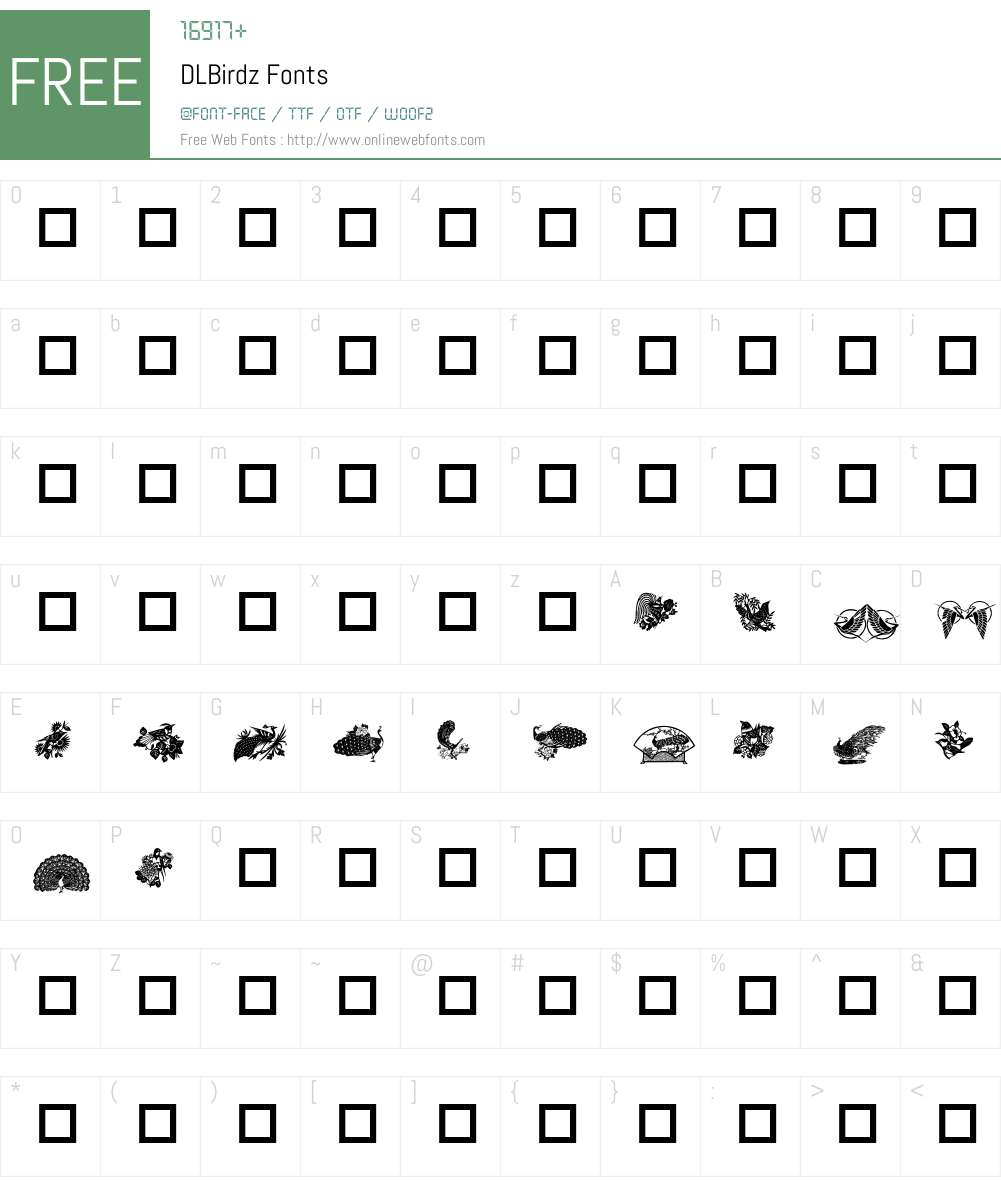 DLBirdz Font Screenshots