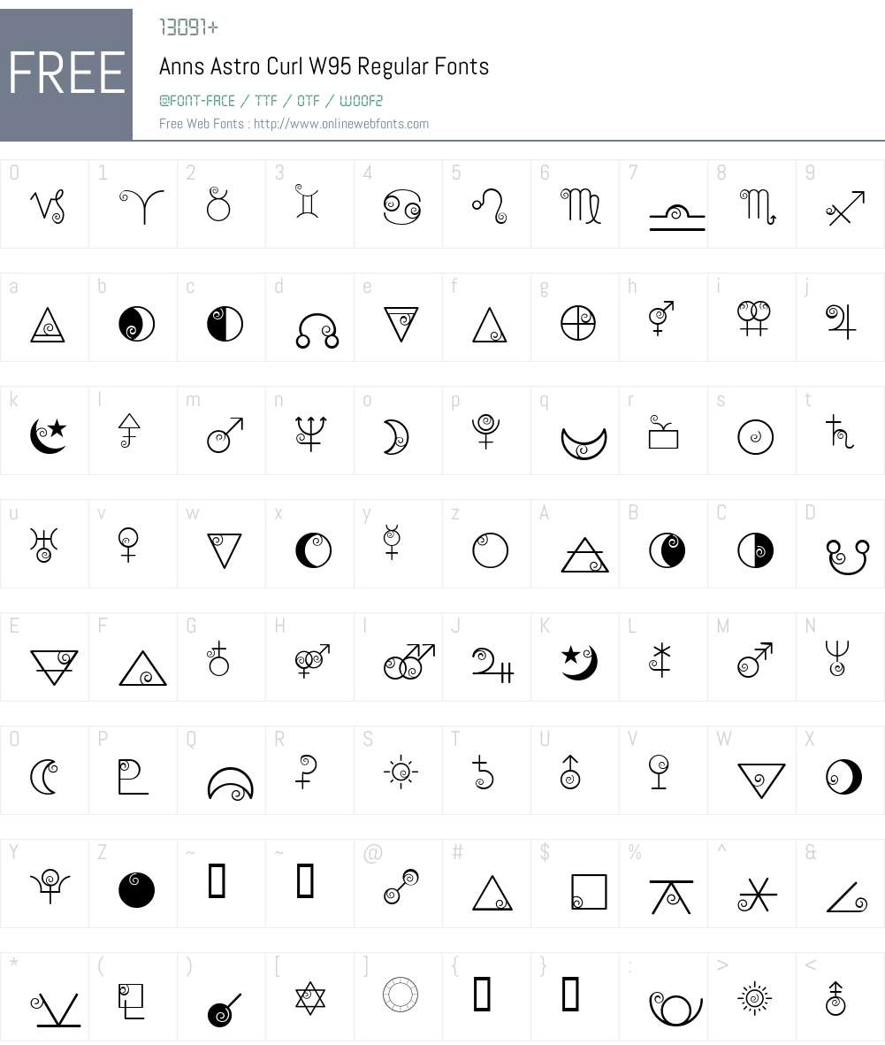Ann's Astro Curl Font Screenshots