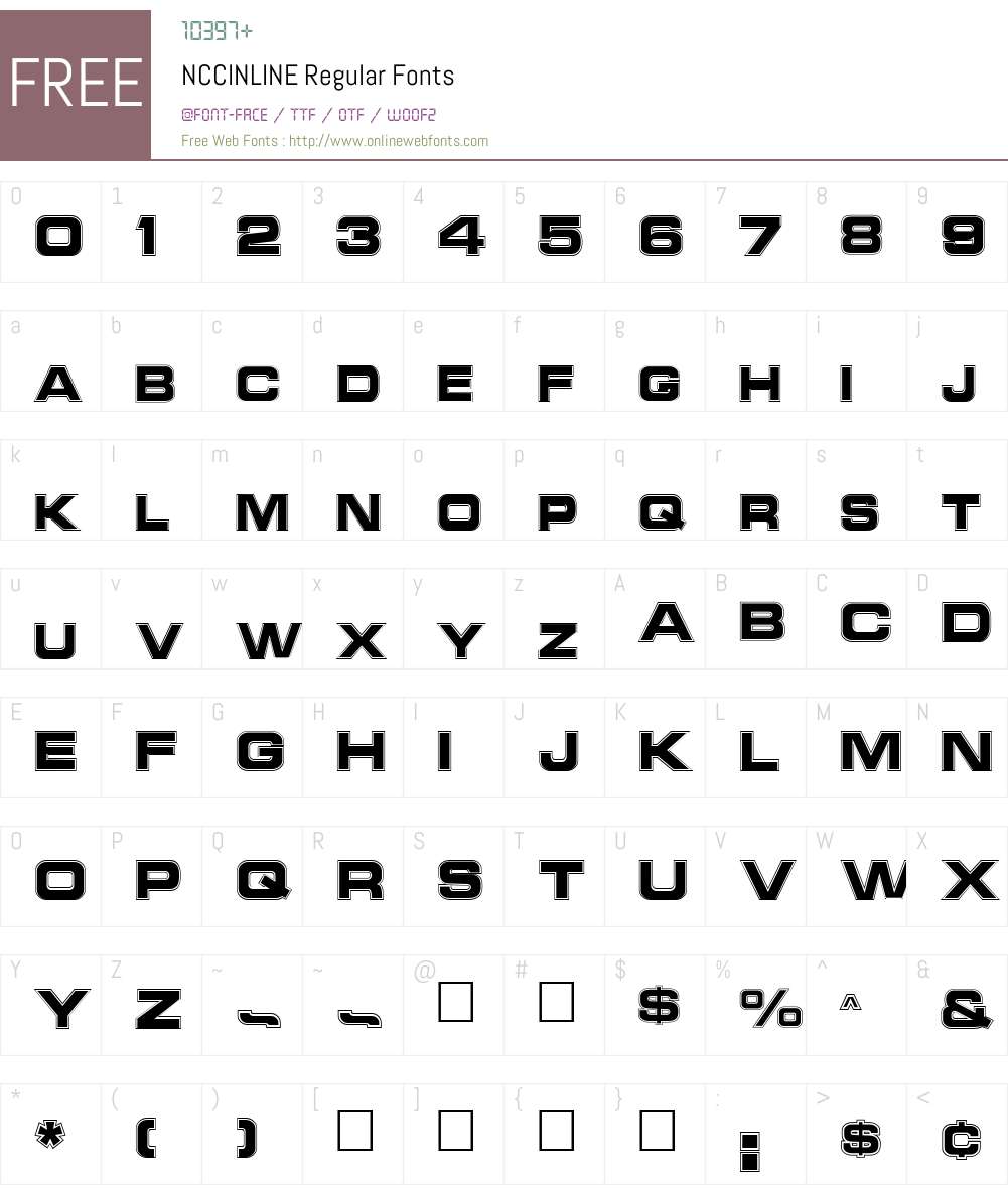 NCCINLINE Font Screenshots