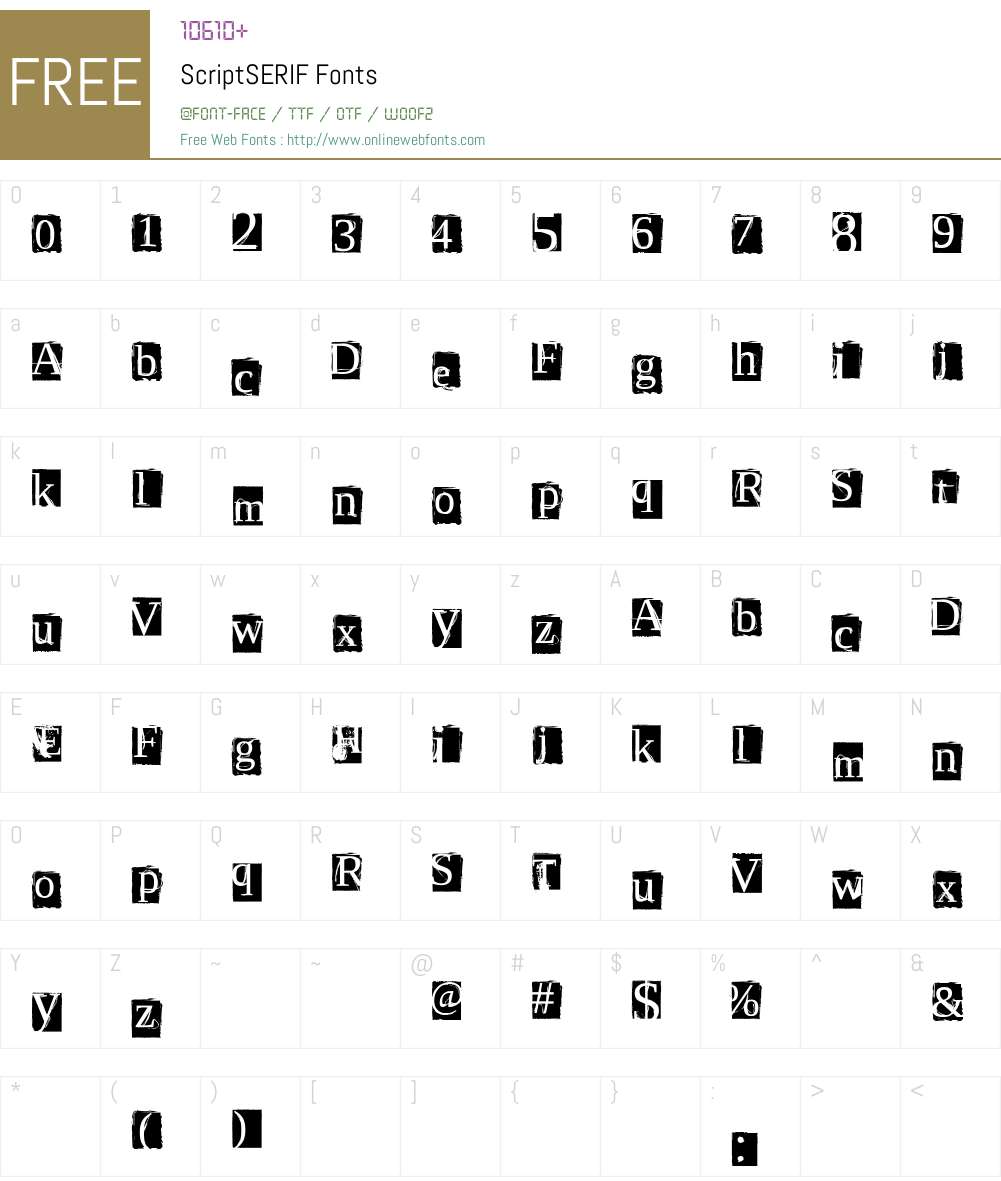 ScriptSERIF Font Screenshots