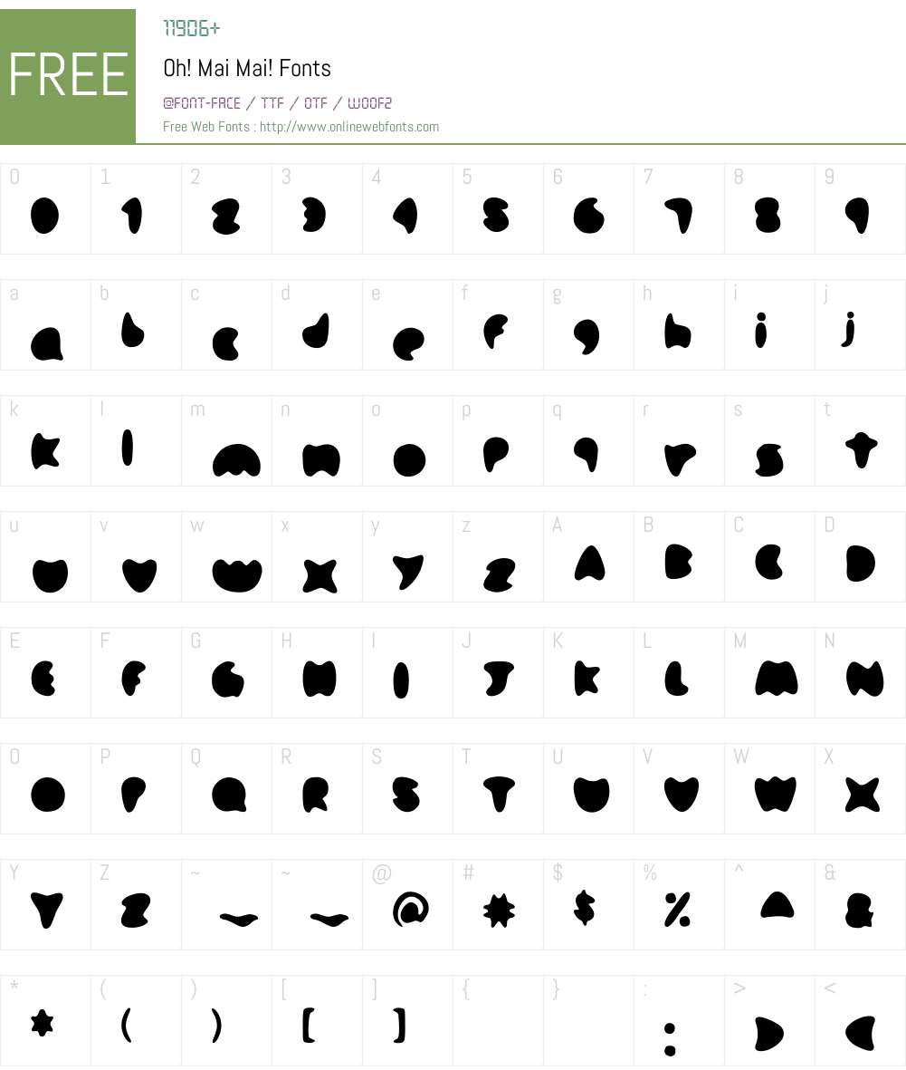 Oh! Mai Mai! Font Screenshots
