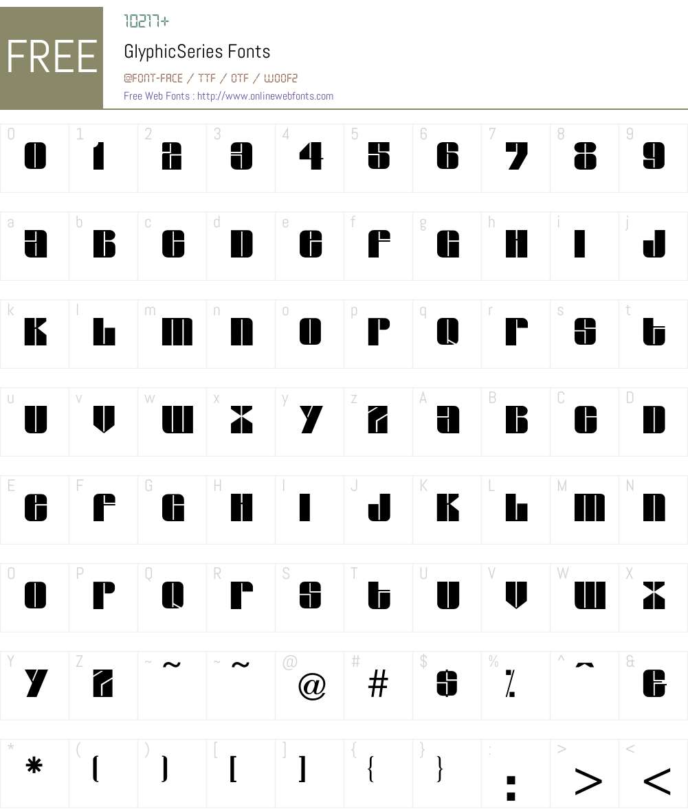 Glyphic Font Screenshots