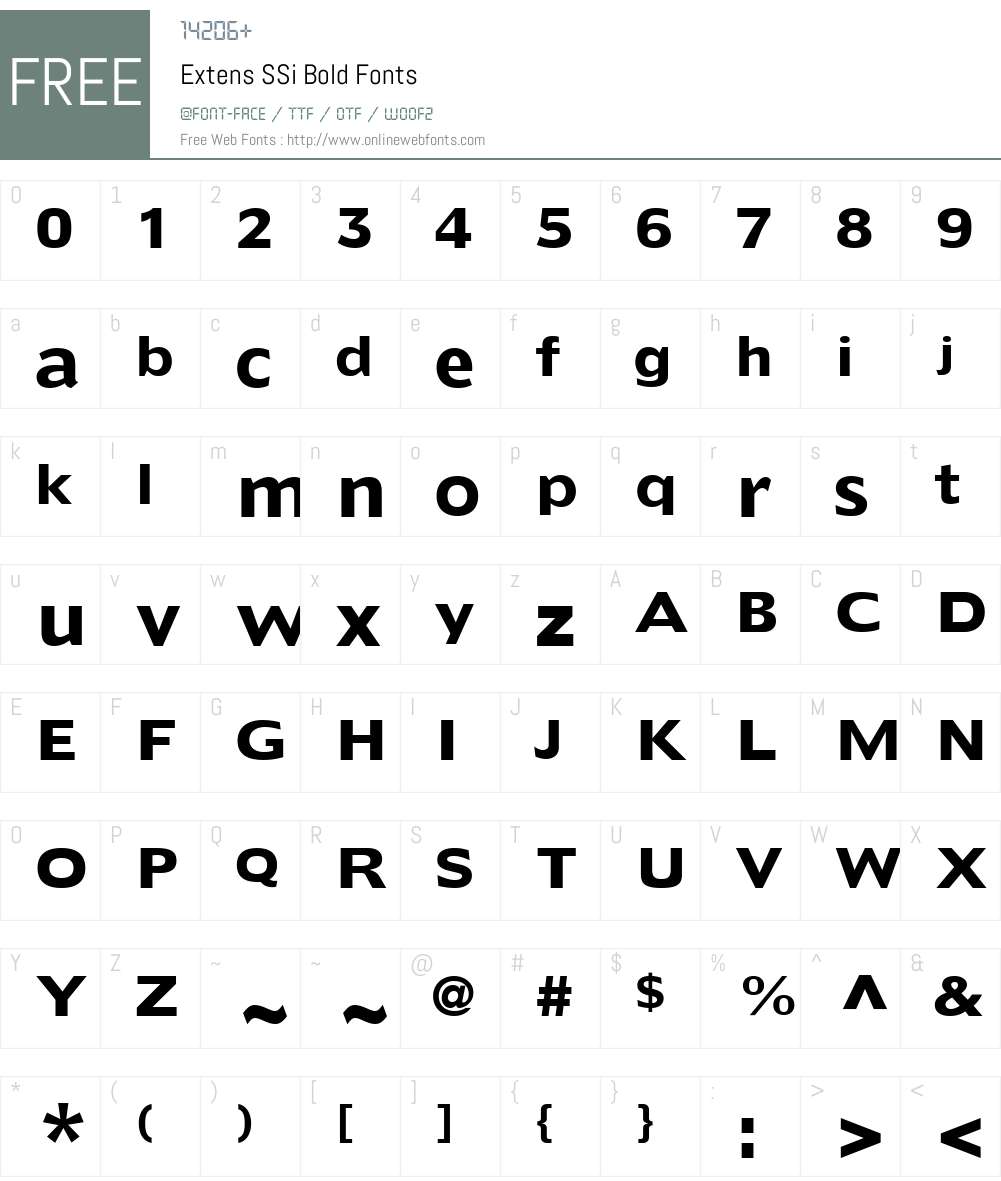 Extens SSi Font Screenshots