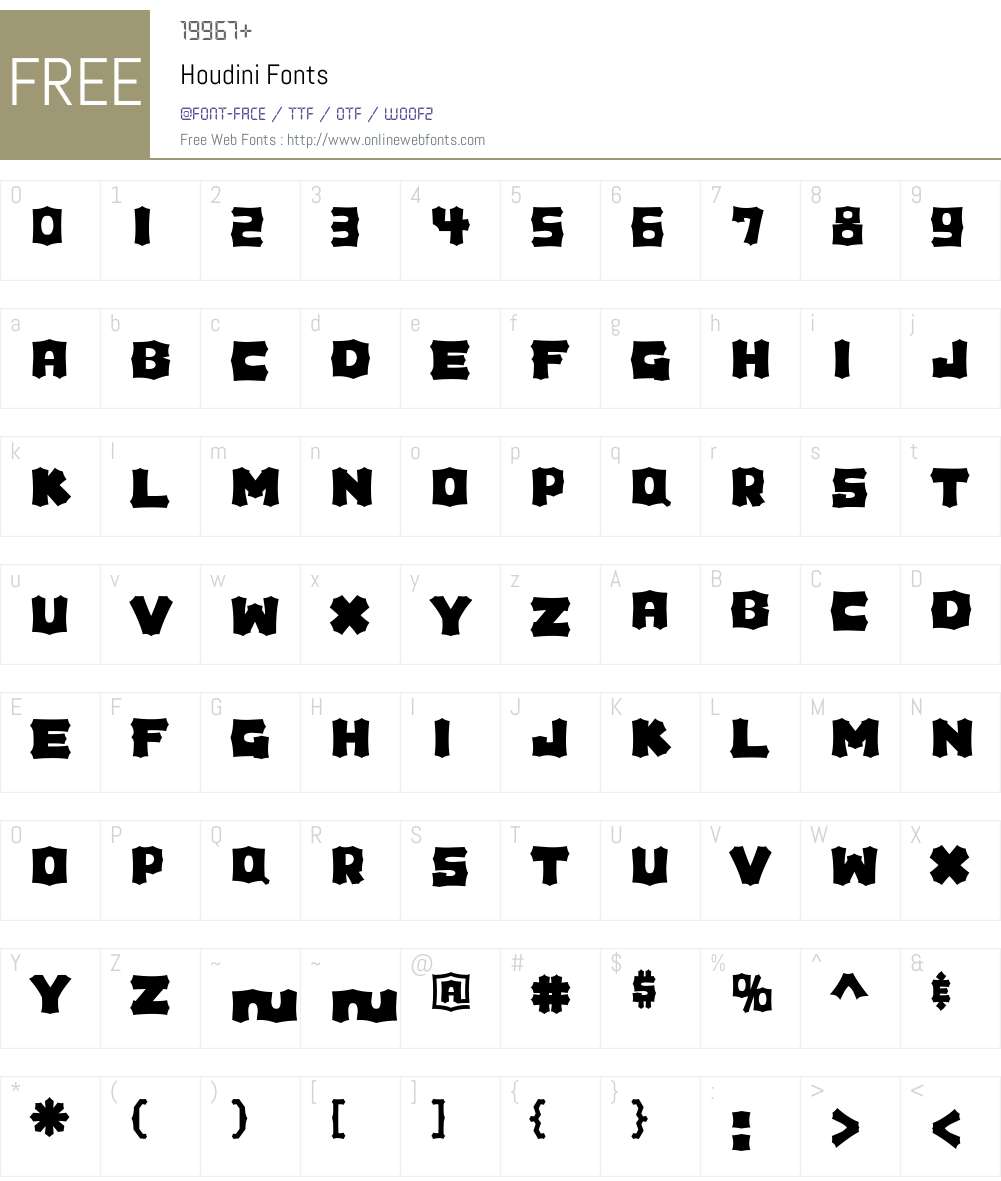 Houdini Font Screenshots