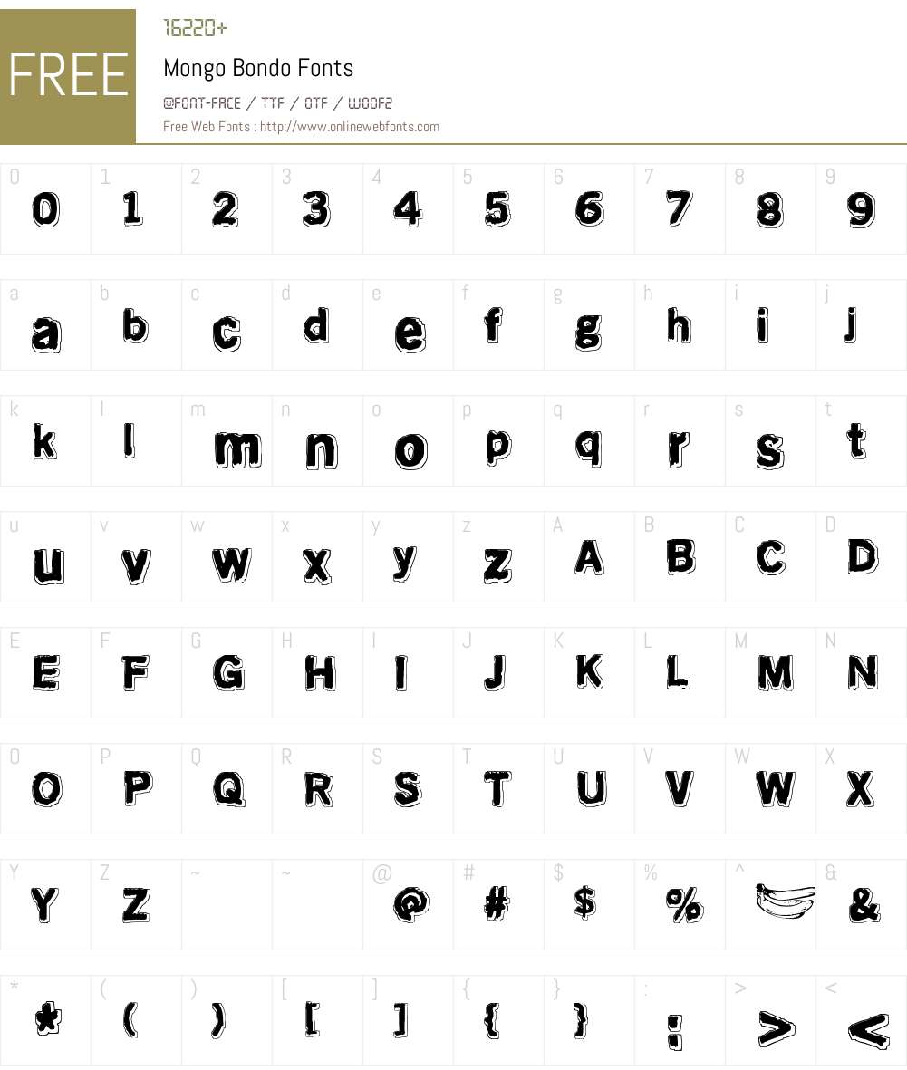 Mongo Bondo Font Screenshots