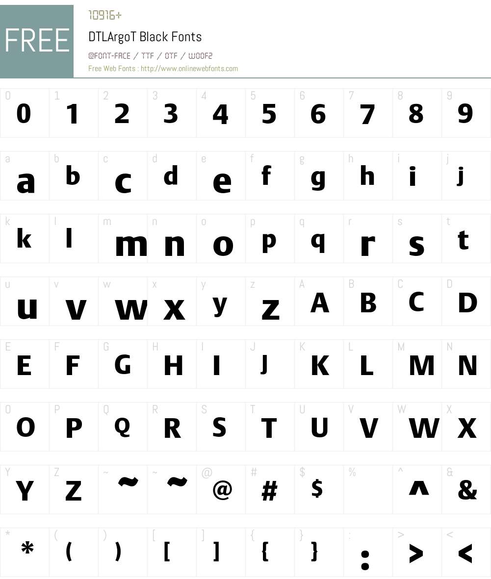 DTL Argo Font Screenshots