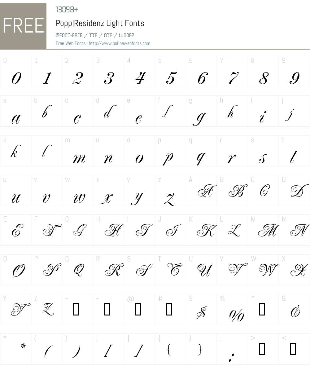 PopplResidenz Font Screenshots