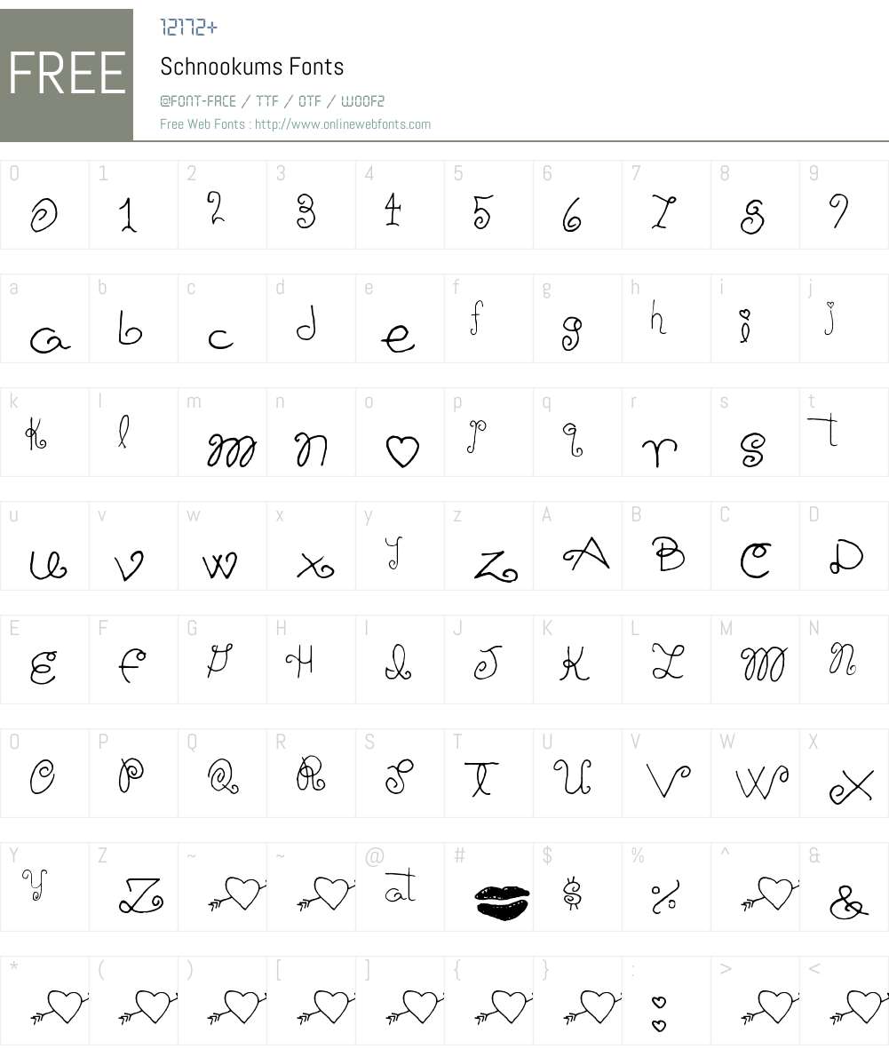 Schnookums Font Screenshots
