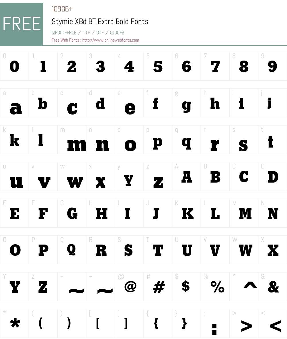 Stymie XBd BT Font Screenshots