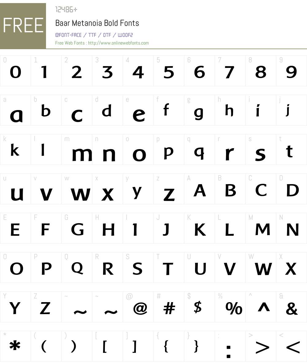 Baar Metanoia Font Screenshots