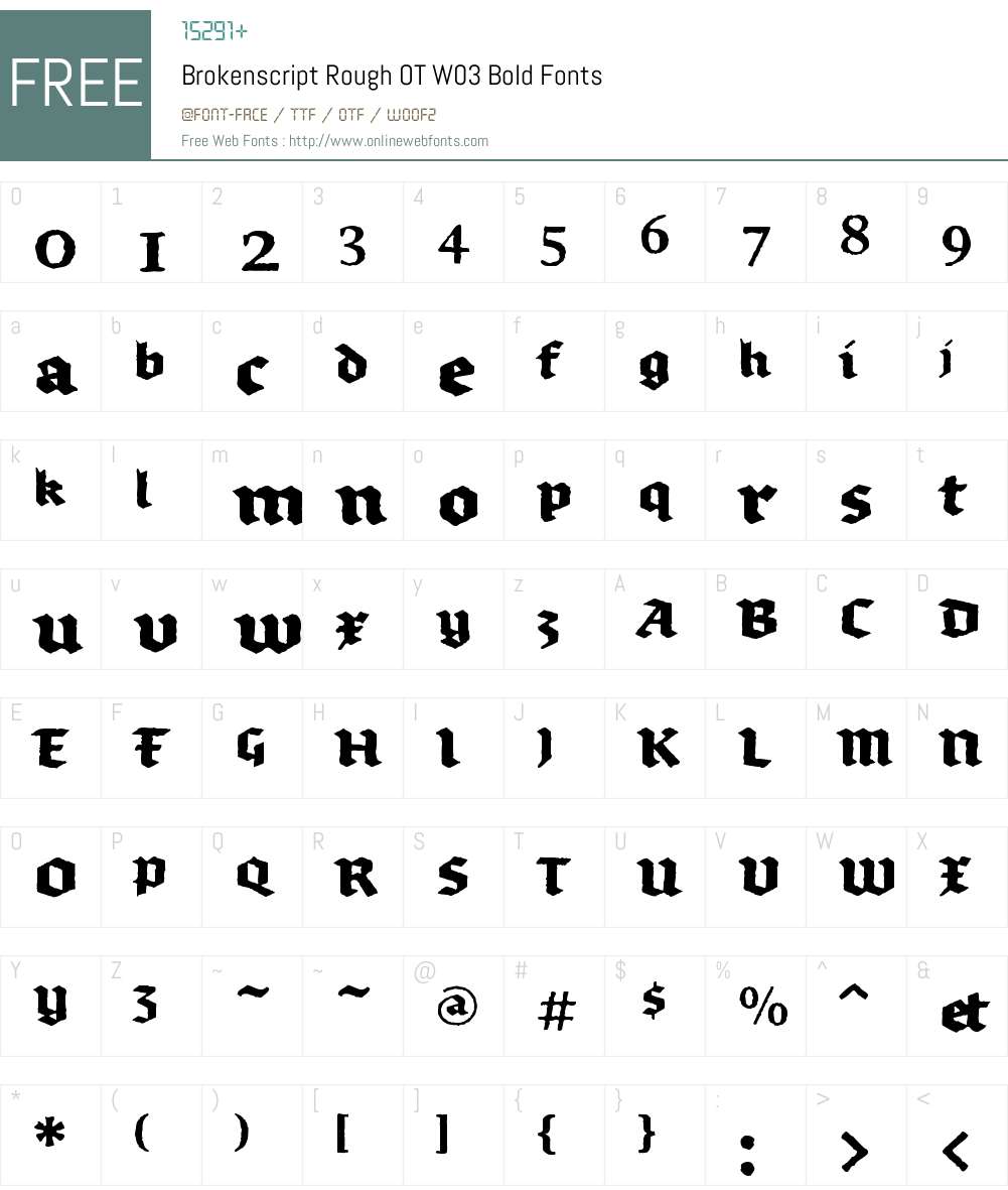 FF Brokenscript Rough Font Screenshots