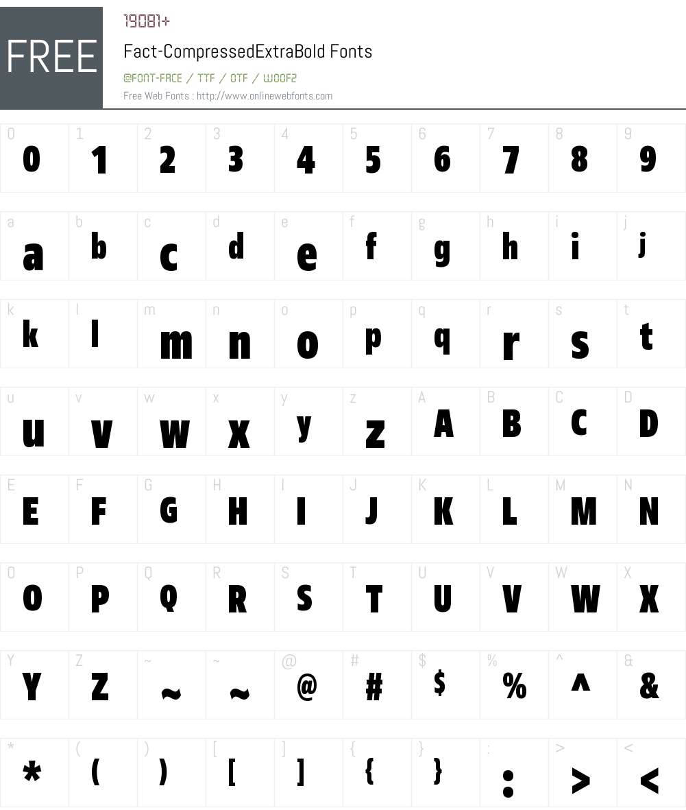 Fact Compressed Extra Bold 1.000 Fonts Free Download - OnlineWebFonts.COM