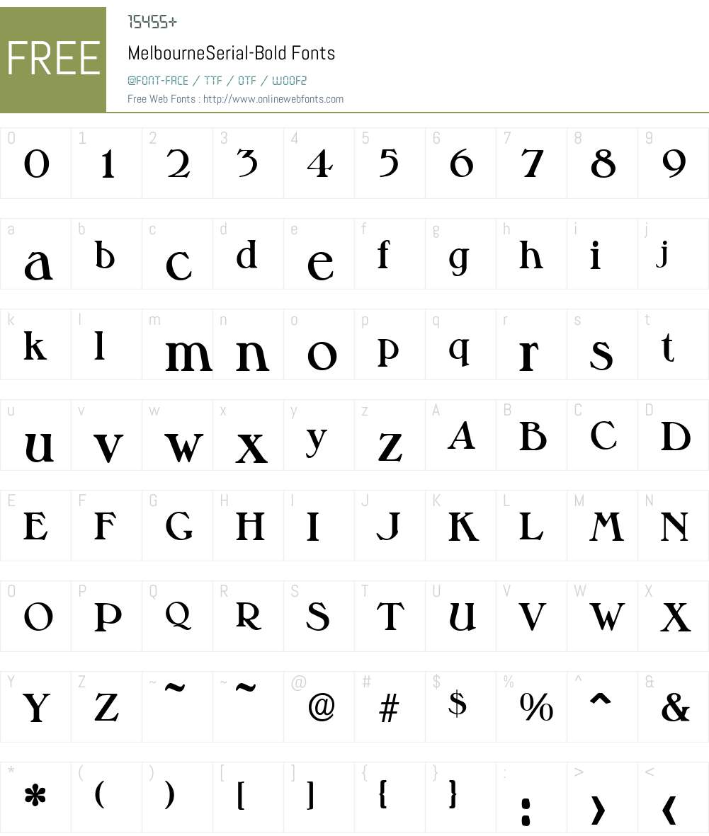 MelbourneSerial Font Screenshots