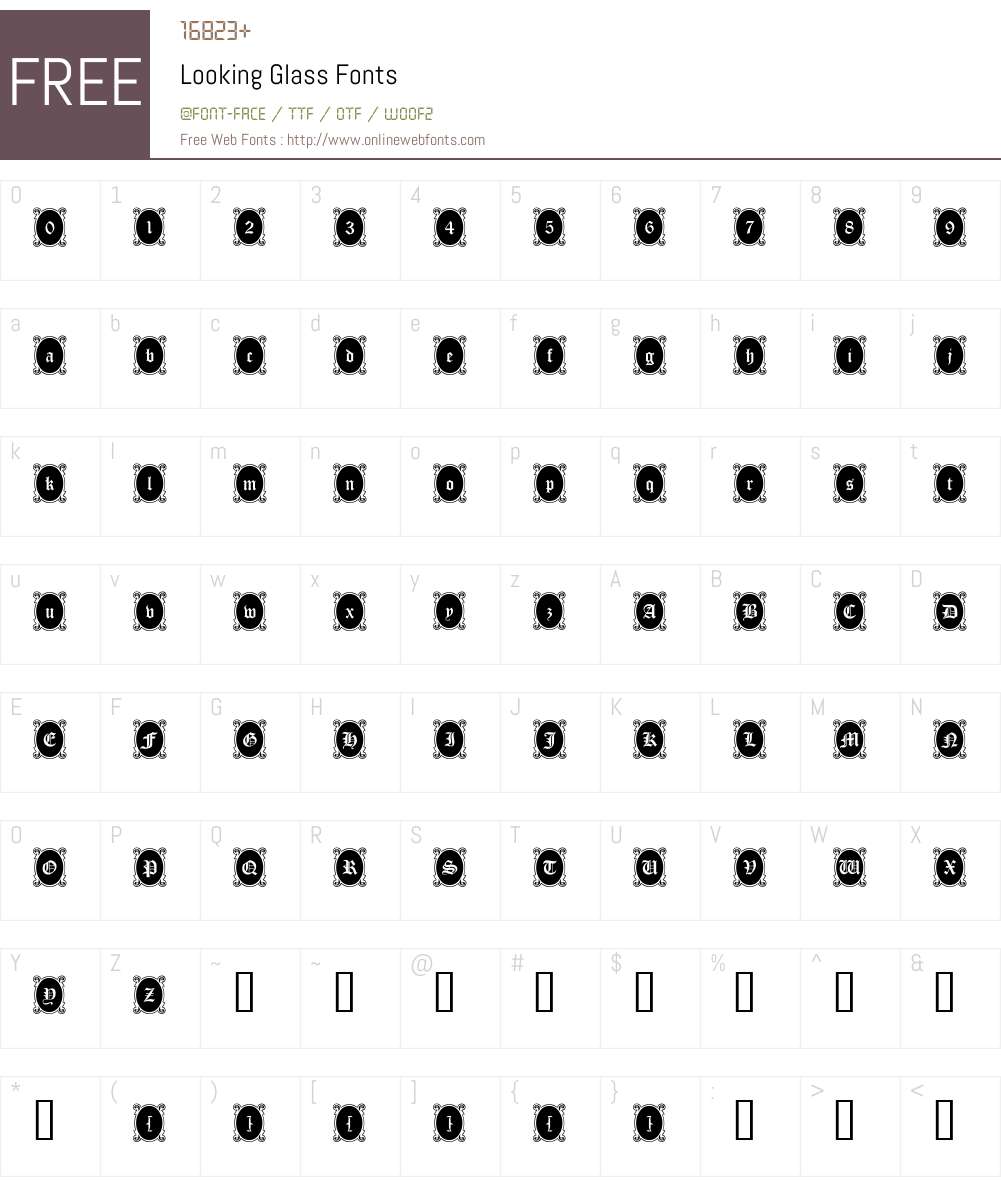 Looking Glass Font Screenshots