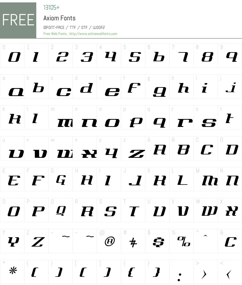 Axiom Font Screenshots