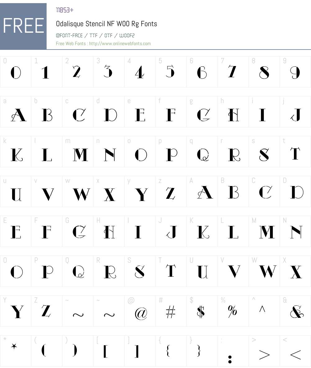 OdalisqueStencilNFW00-Rg Font Screenshots