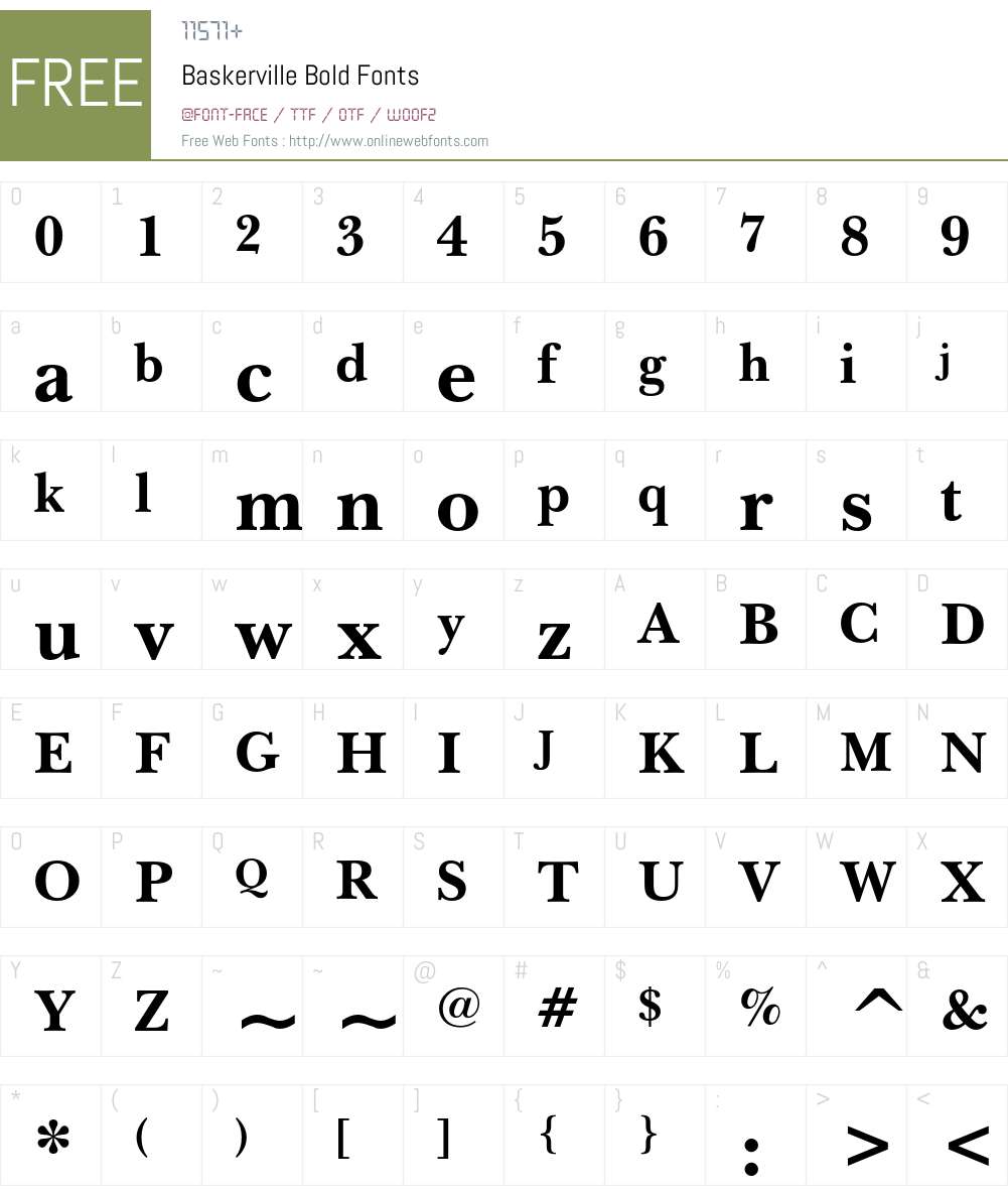 Baskerville Font Screenshots