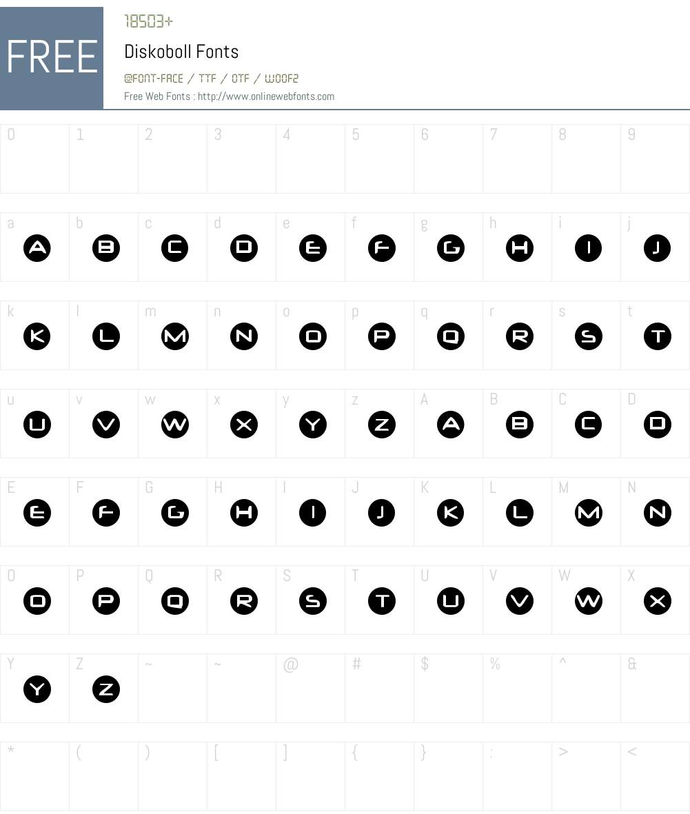 Diskoboll Font Screenshots