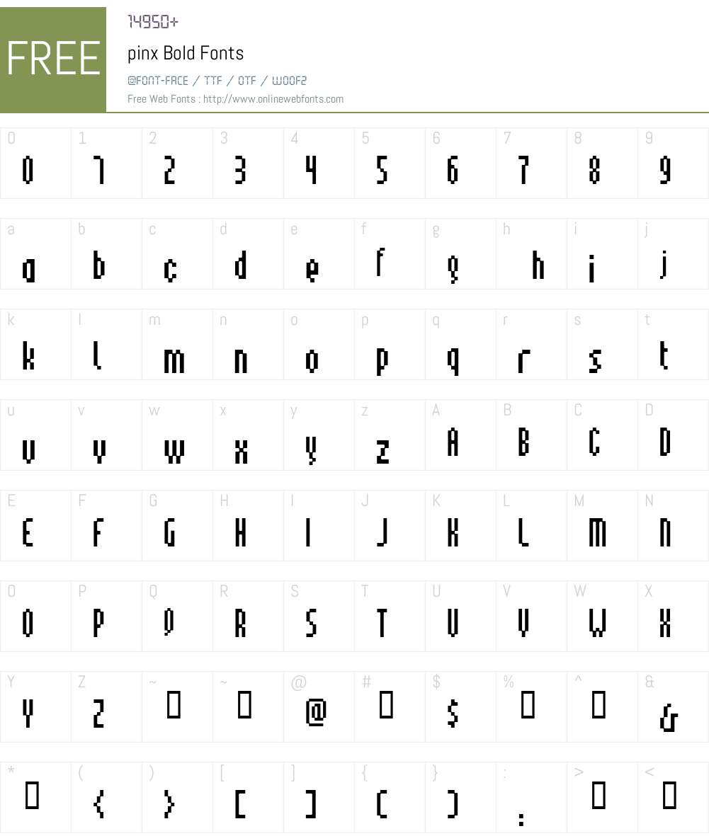 pinx Font Screenshots