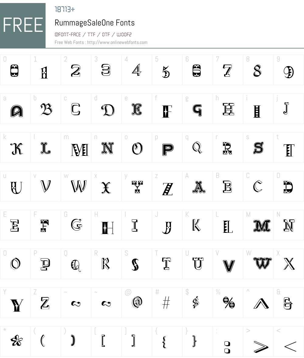RummageSaleOne Font Screenshots