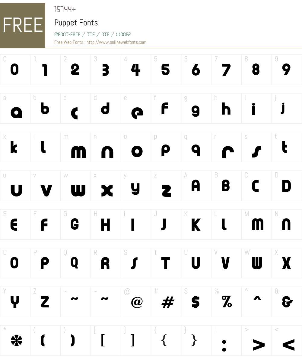Puppet Font Screenshots