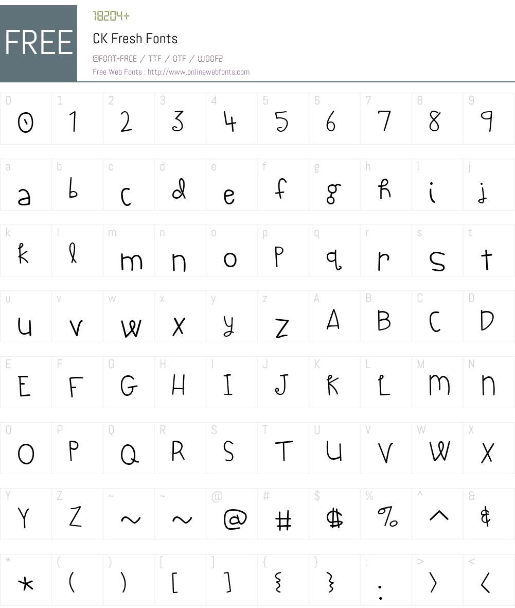 CK Fresh Font Screenshots