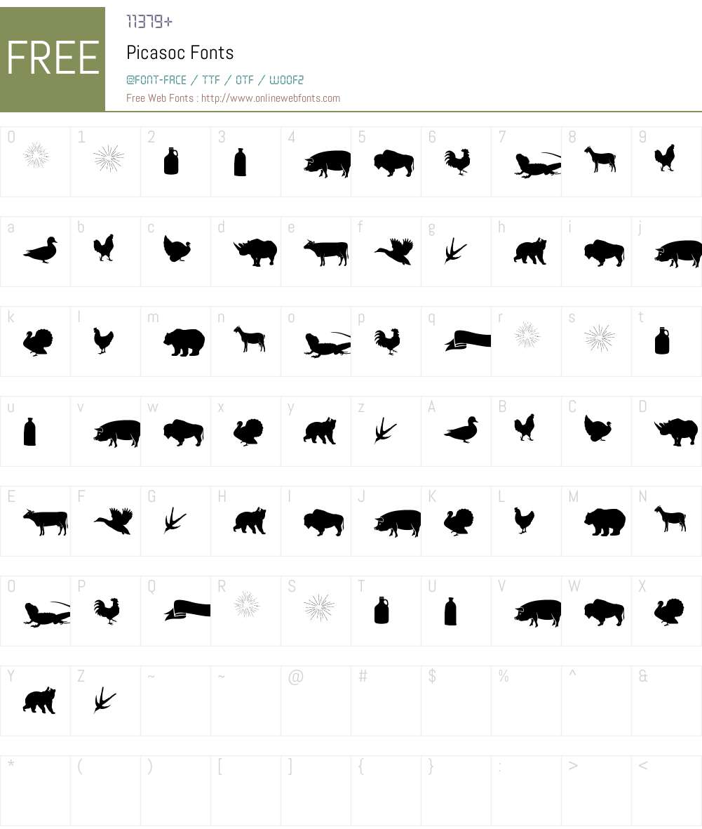 Picasoc Font Screenshots
