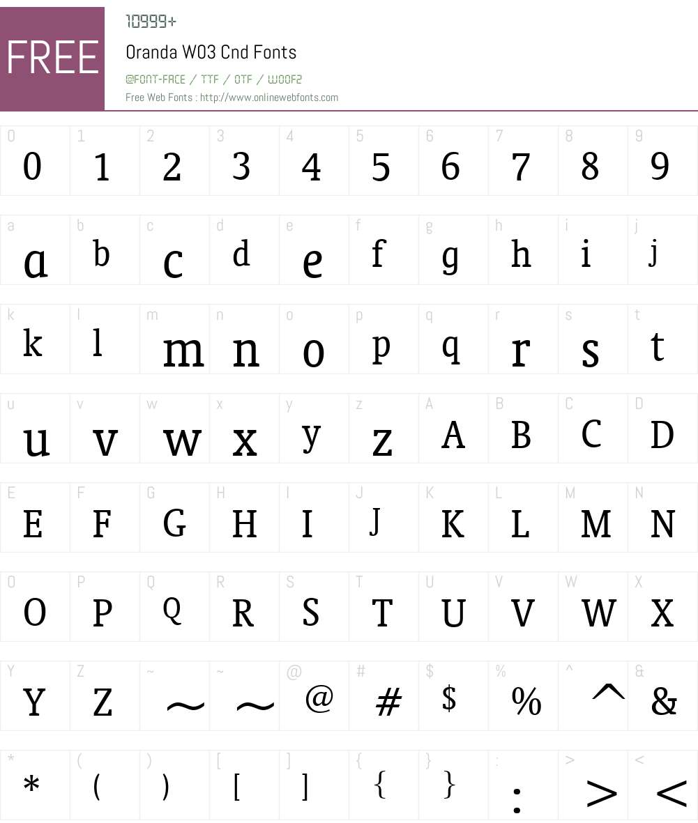 Oranda Font Screenshots