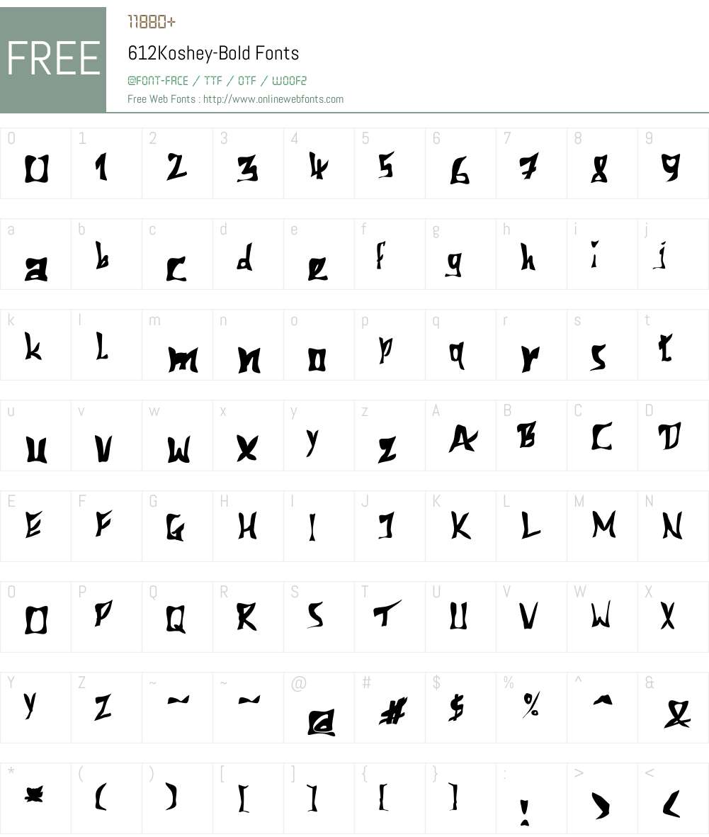 612Koshey Font Screenshots