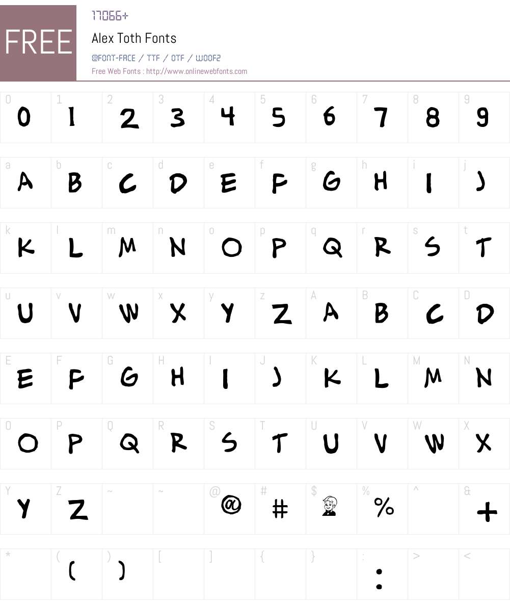 Alex Toth Font Screenshots