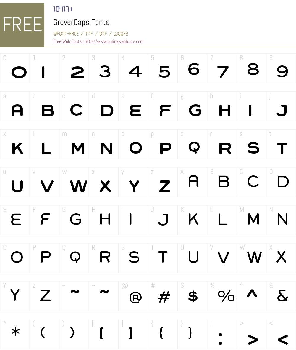 Grover Caps Font Screenshots