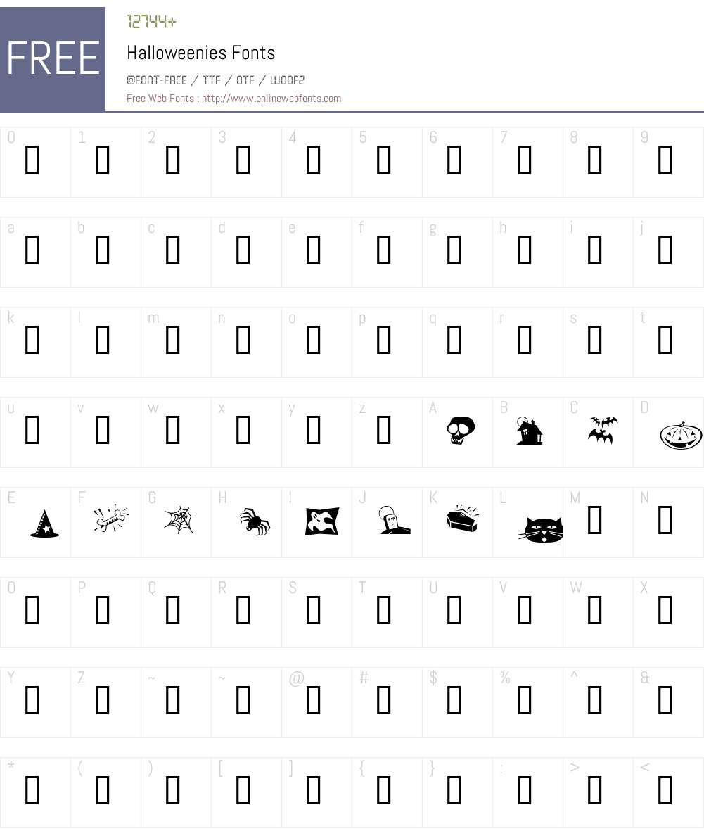 Halloweenies Font Screenshots