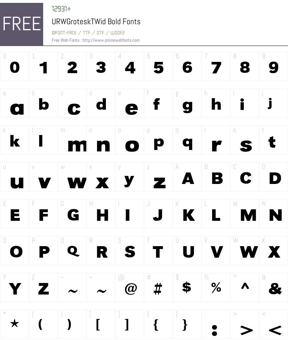 URWGroteskTWid Font Screenshots