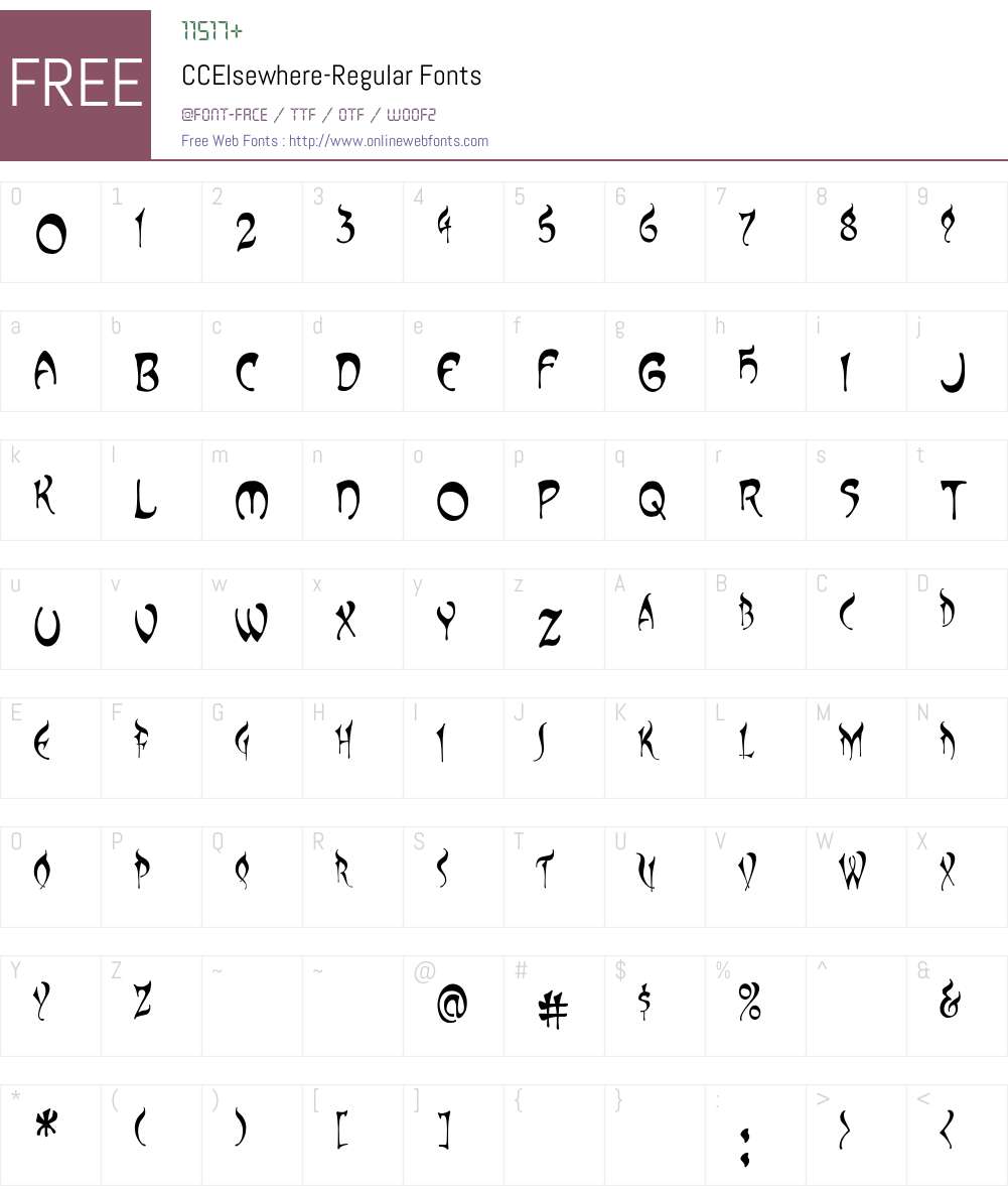 CCElsewhere Font Screenshots